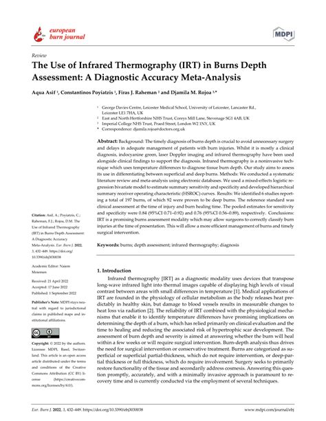 The Use of Infrared Thermography (IRT) in Burns 